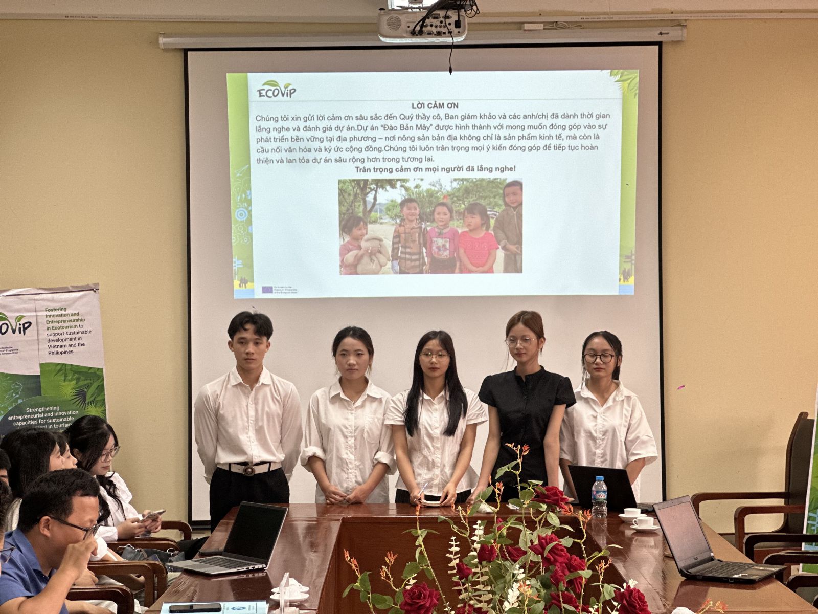 Students presenting their idea